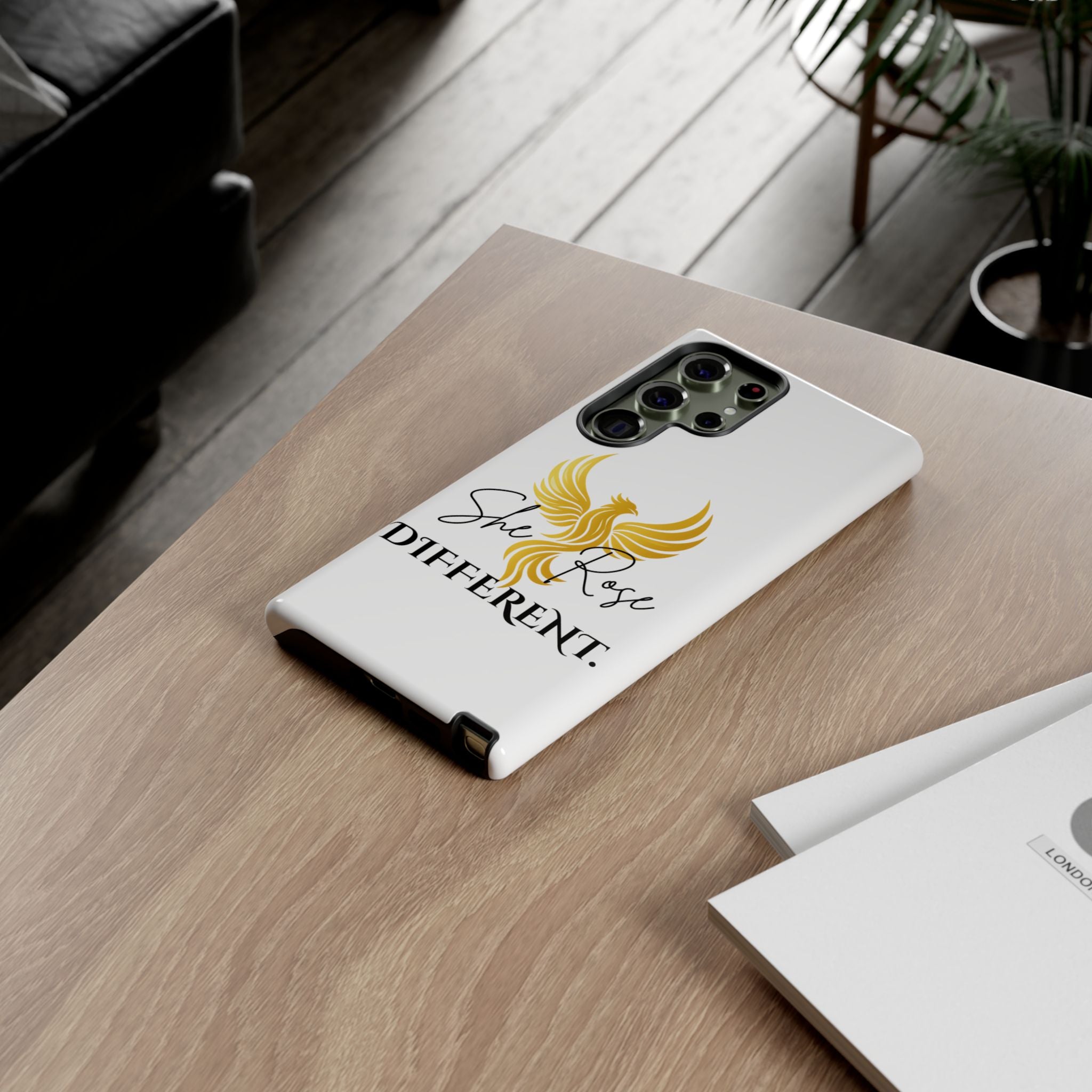 She Rose Different™ Phone Case —  Inspirational Gold Phoenix Design