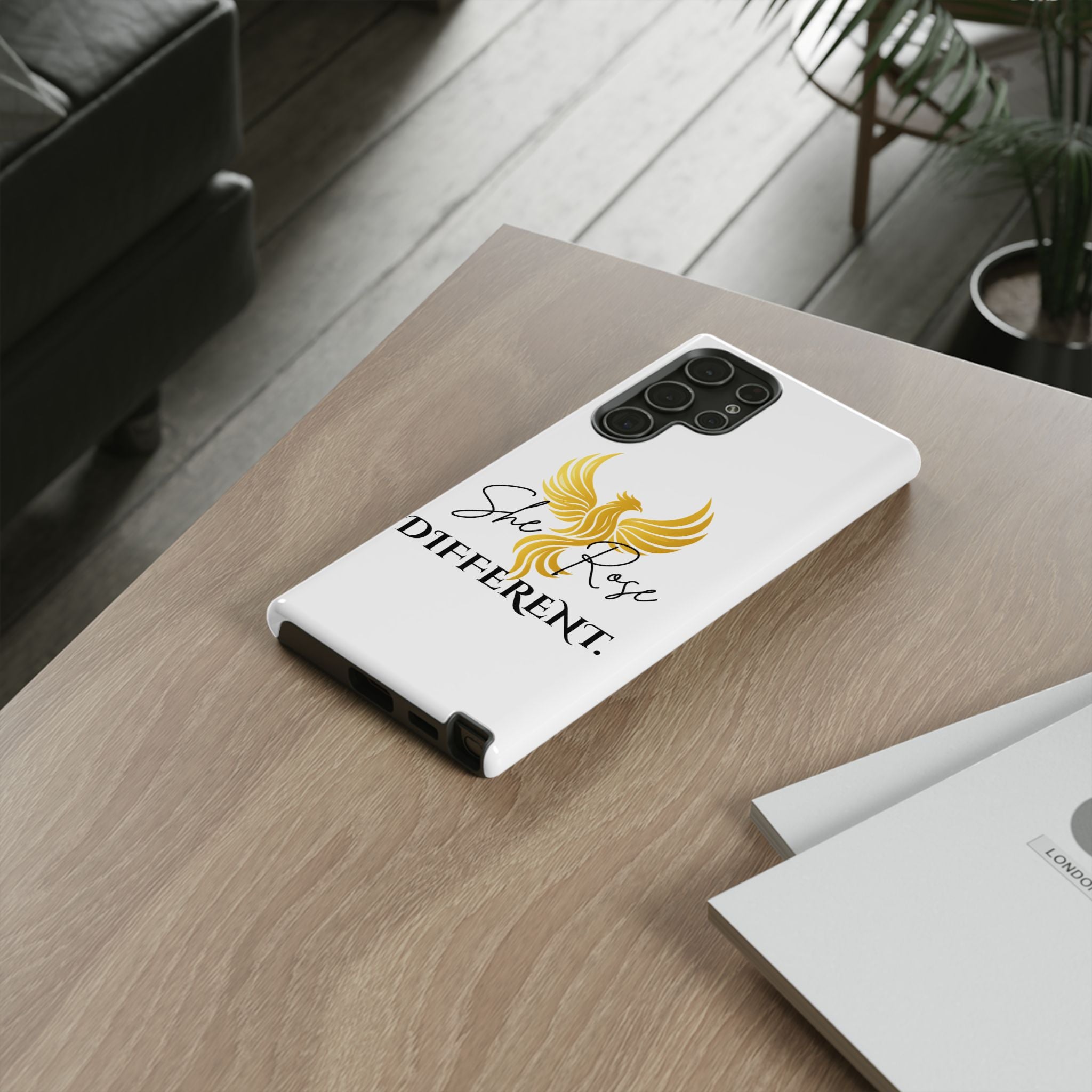 She Rose Different™ Phone Case —  Inspirational Gold Phoenix Design