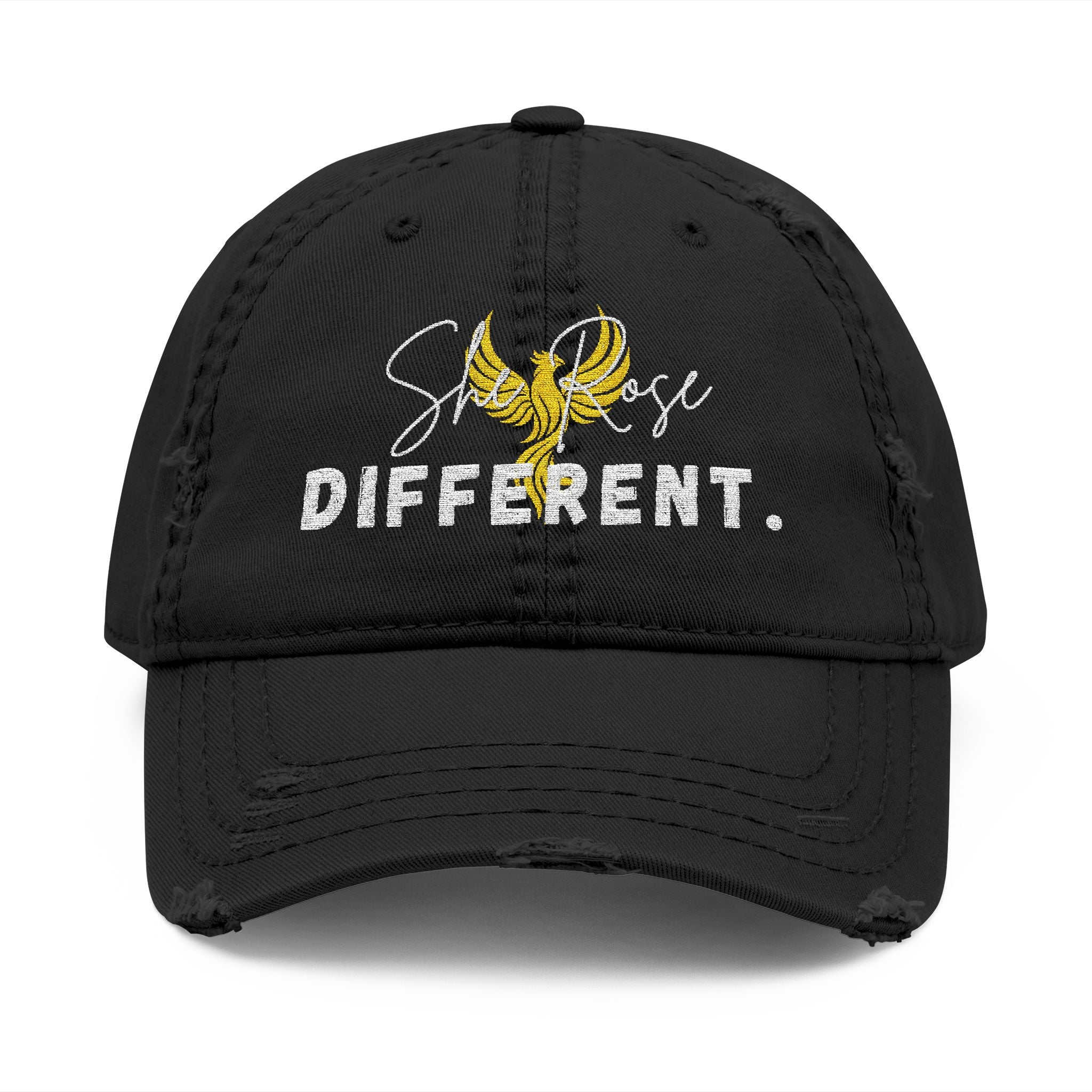 Embroidered She Rose Different™ Distressed Hat