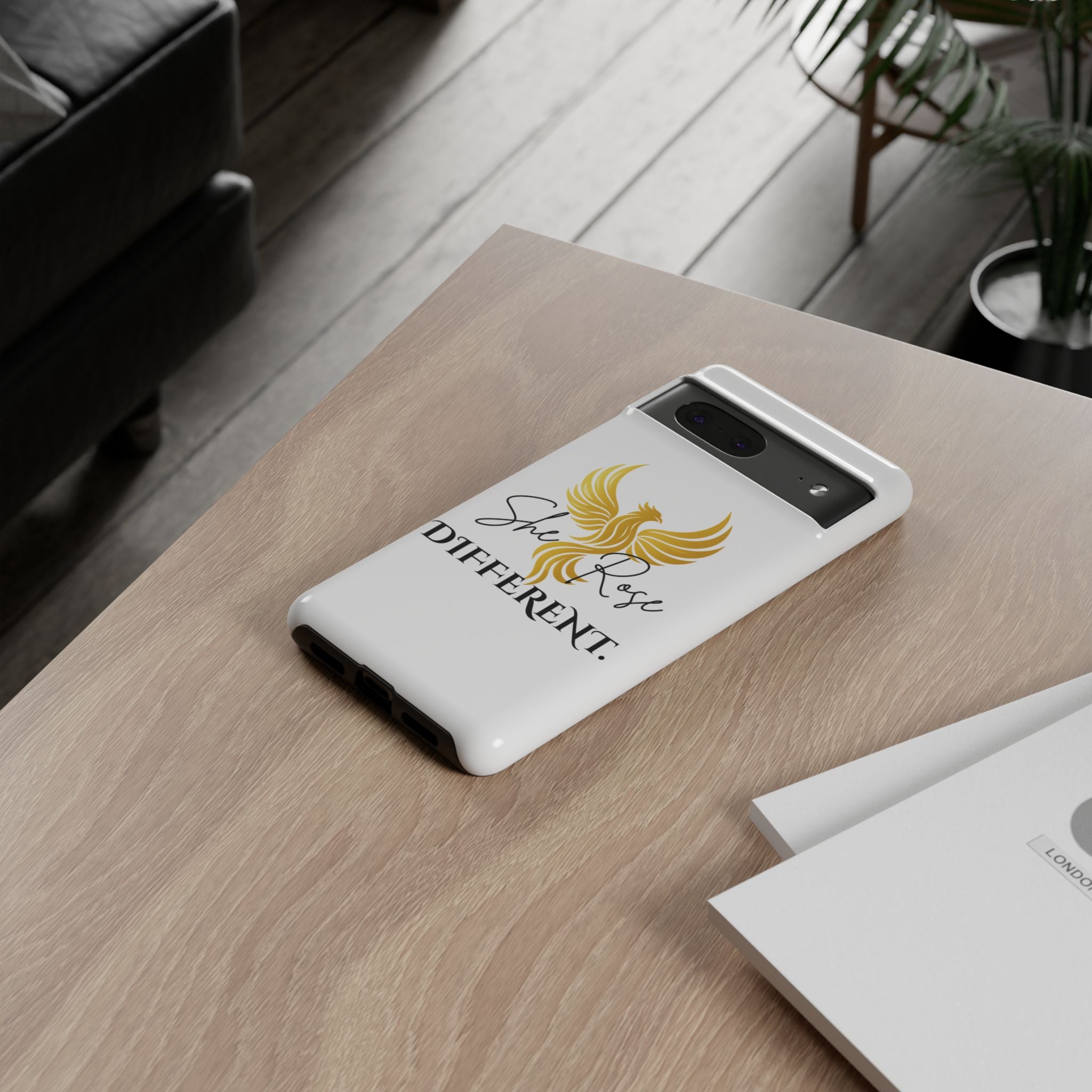 She Rose Different™ Phone Case —  Inspirational Gold Phoenix Design