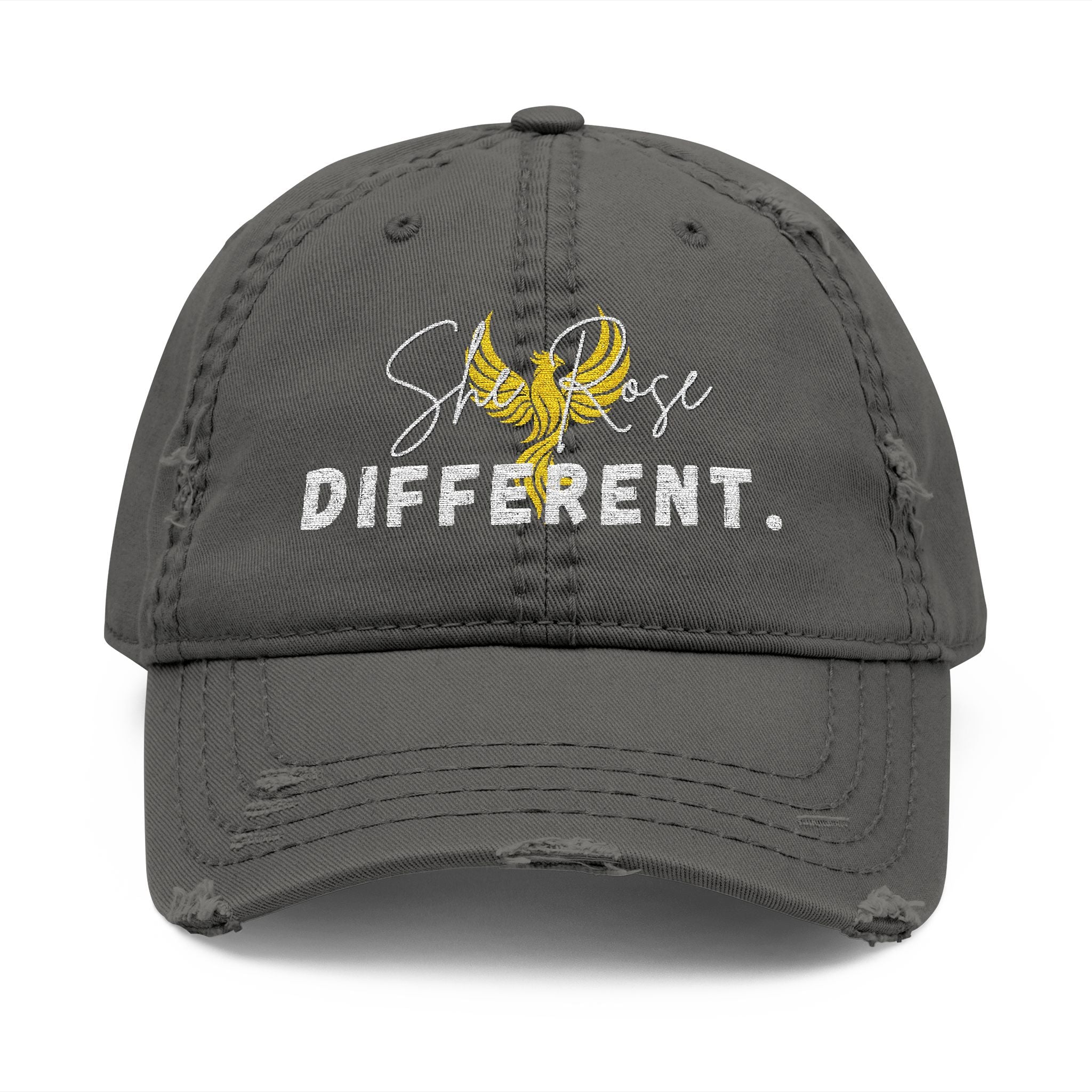 Embroidered She Rose Different™ Distressed Hat
