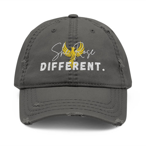 Embroidered She Rose Different™ Distressed Hat
