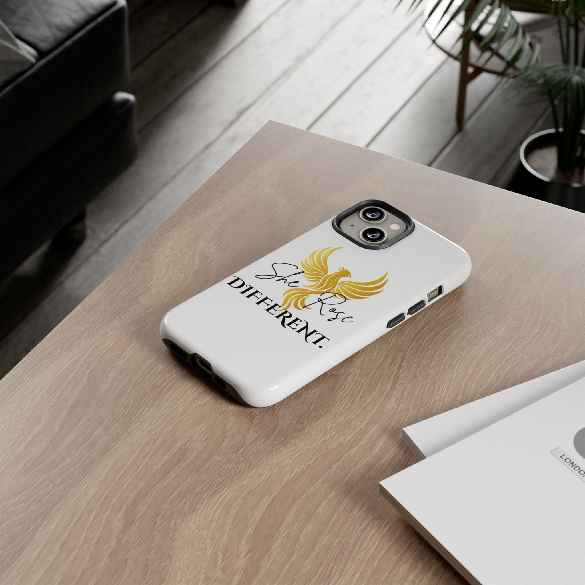 She Rose Different™ Phone Case —  Inspirational Gold Phoenix Design