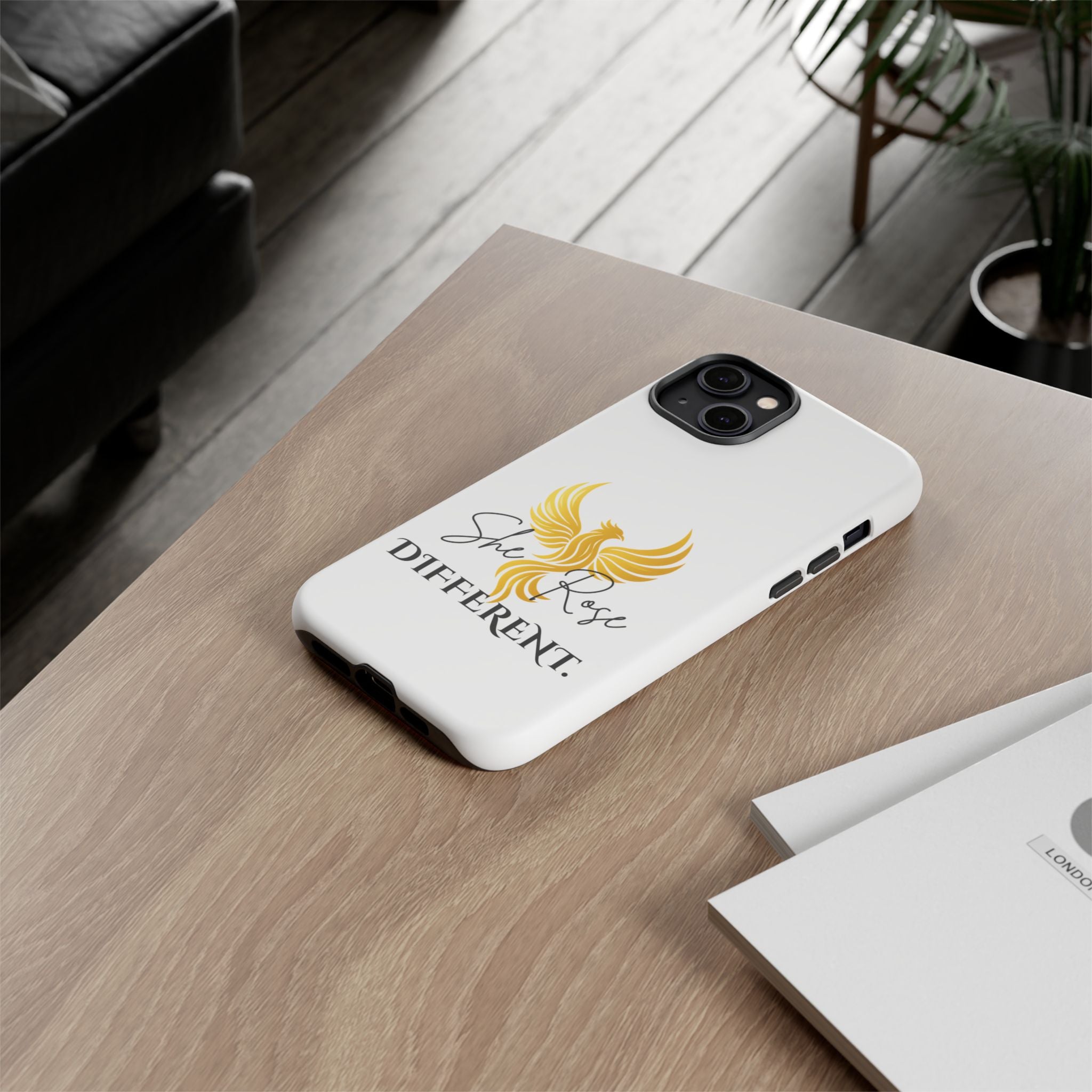 She Rose Different™ Phone Case —  Inspirational Gold Phoenix Design