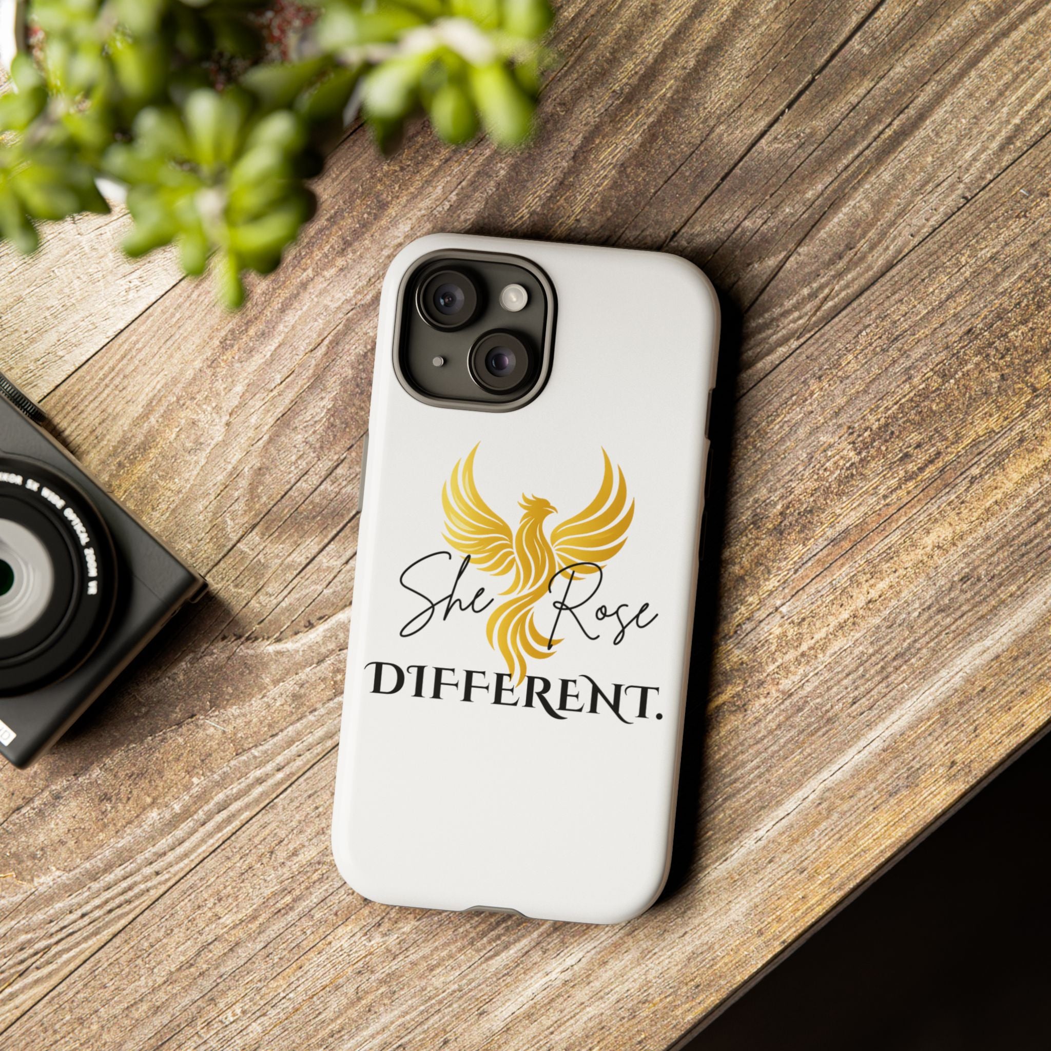 She Rose Different™ Phone Case —  Inspirational Gold Phoenix Design