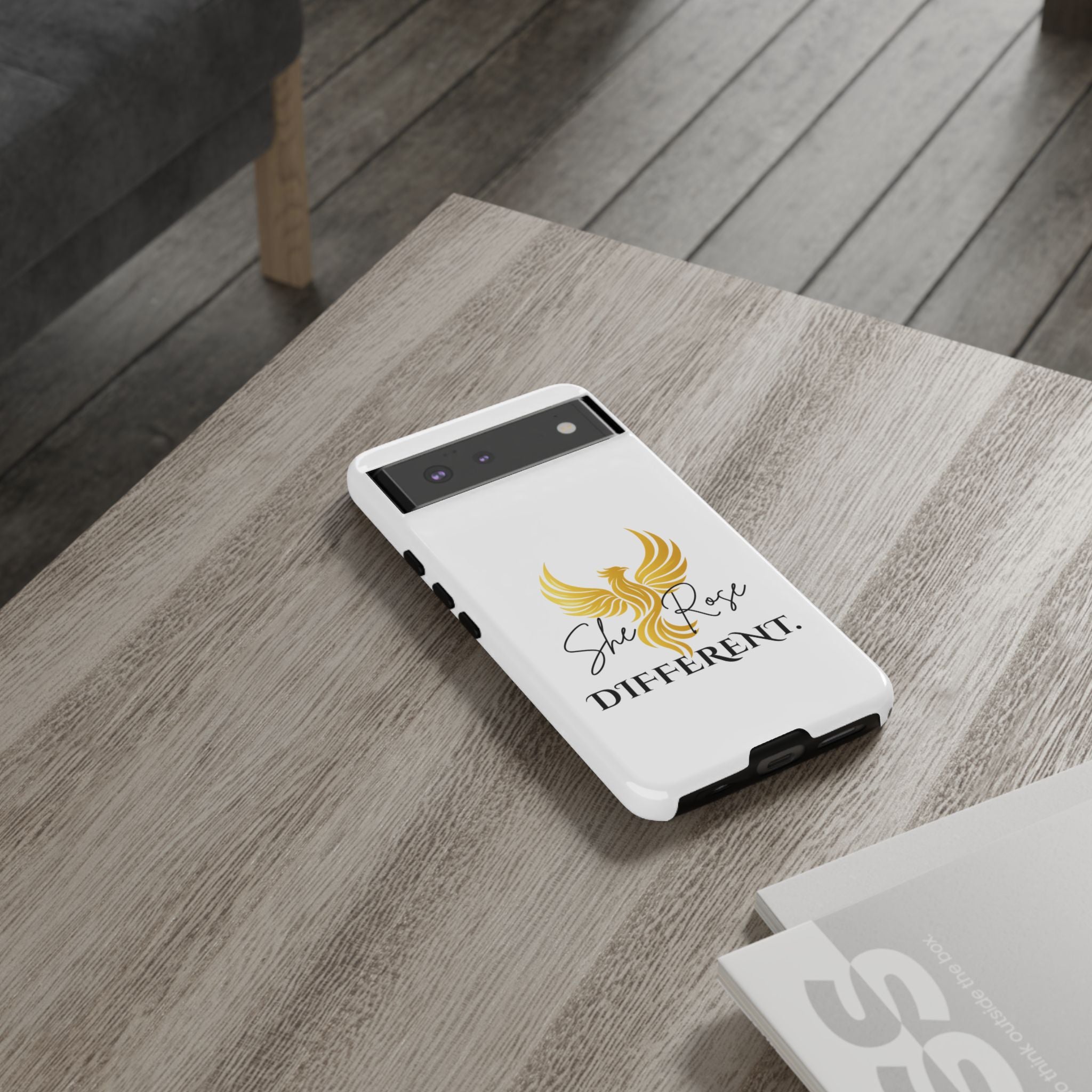 She Rose Different™ Phone Case —  Inspirational Gold Phoenix Design
