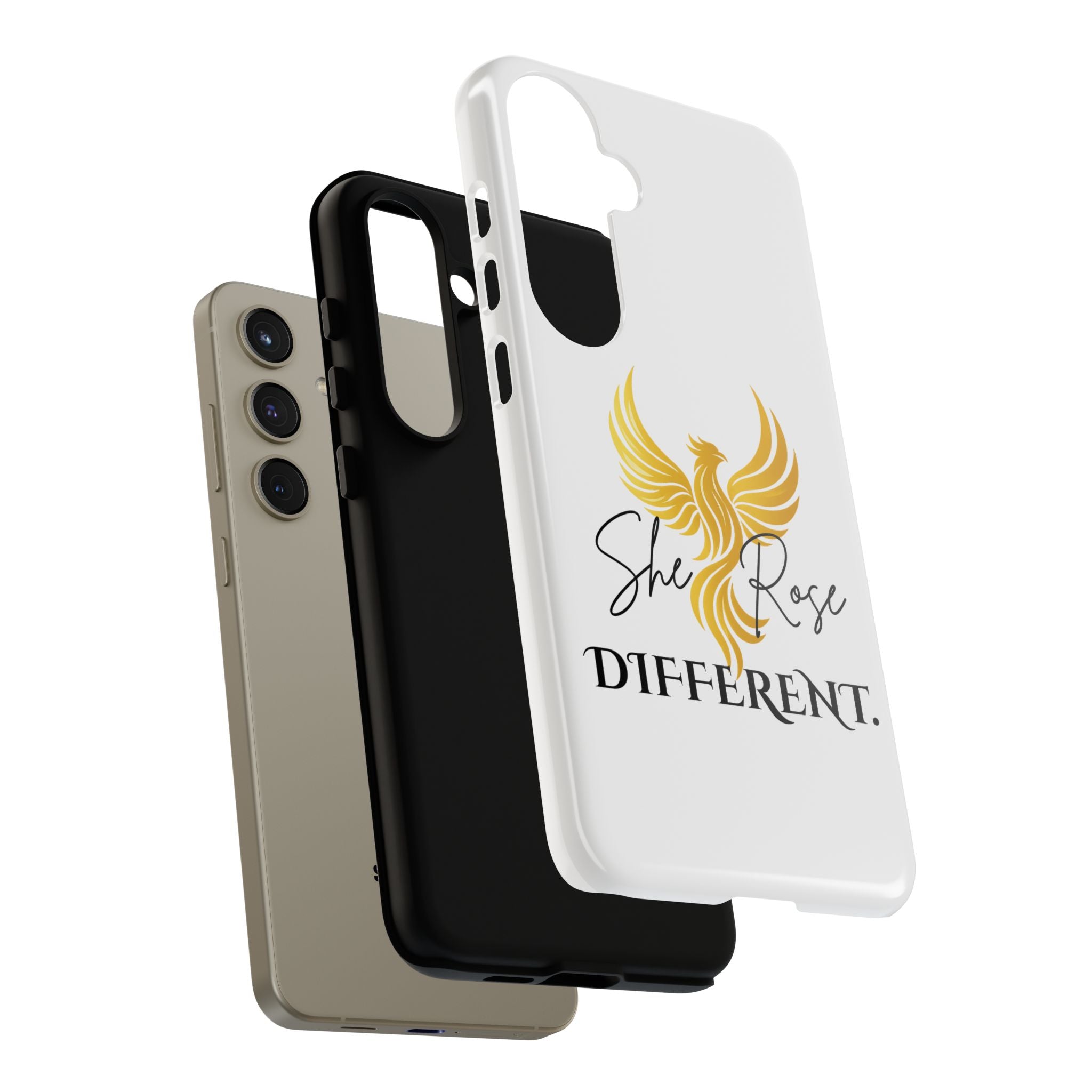 She Rose Different™ Phone Case —  Inspirational Gold Phoenix Design