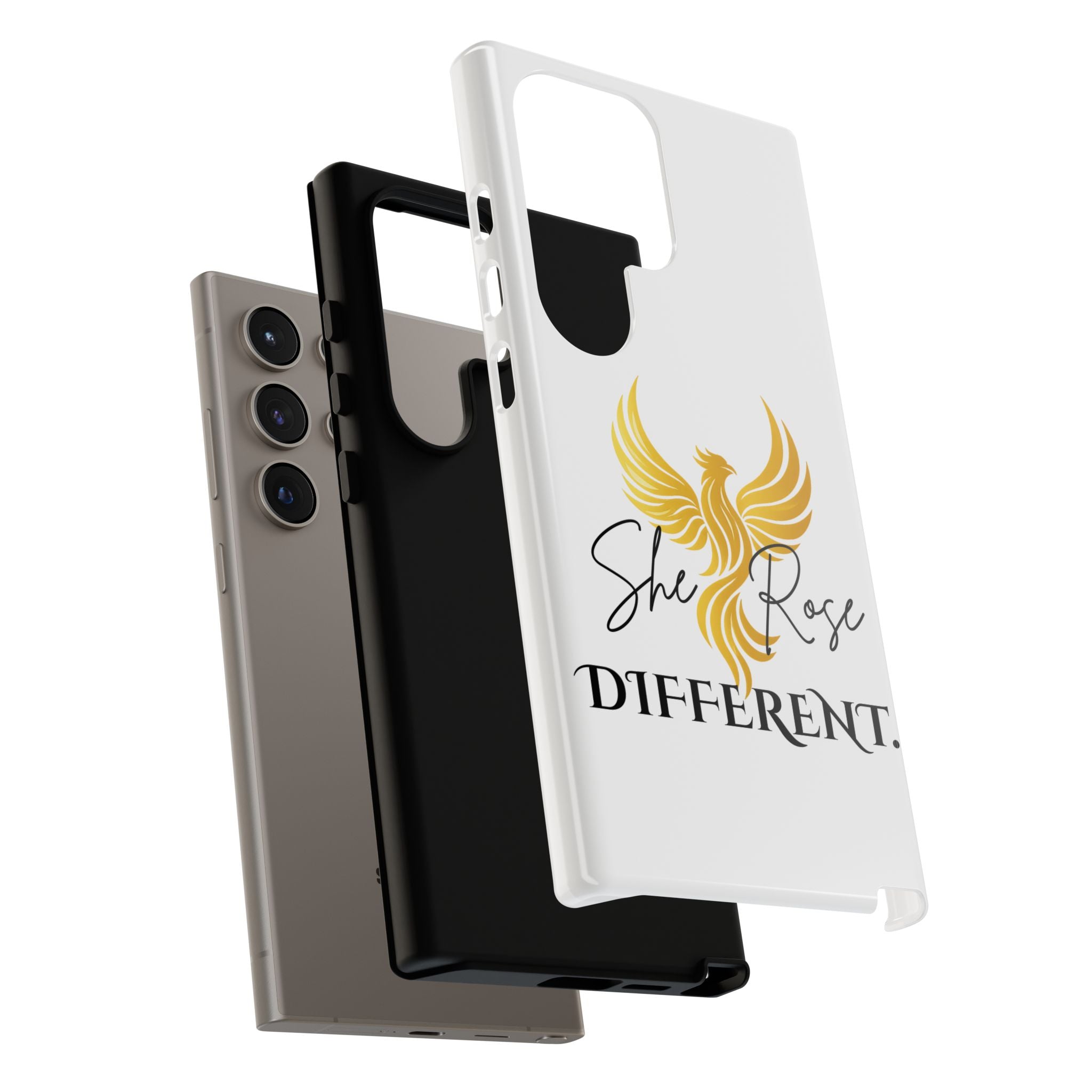 She Rose Different™ Phone Case —  Inspirational Gold Phoenix Design