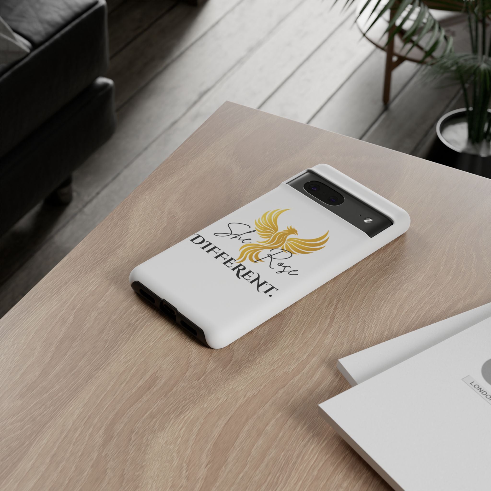 She Rose Different™ Phone Case —  Inspirational Gold Phoenix Design