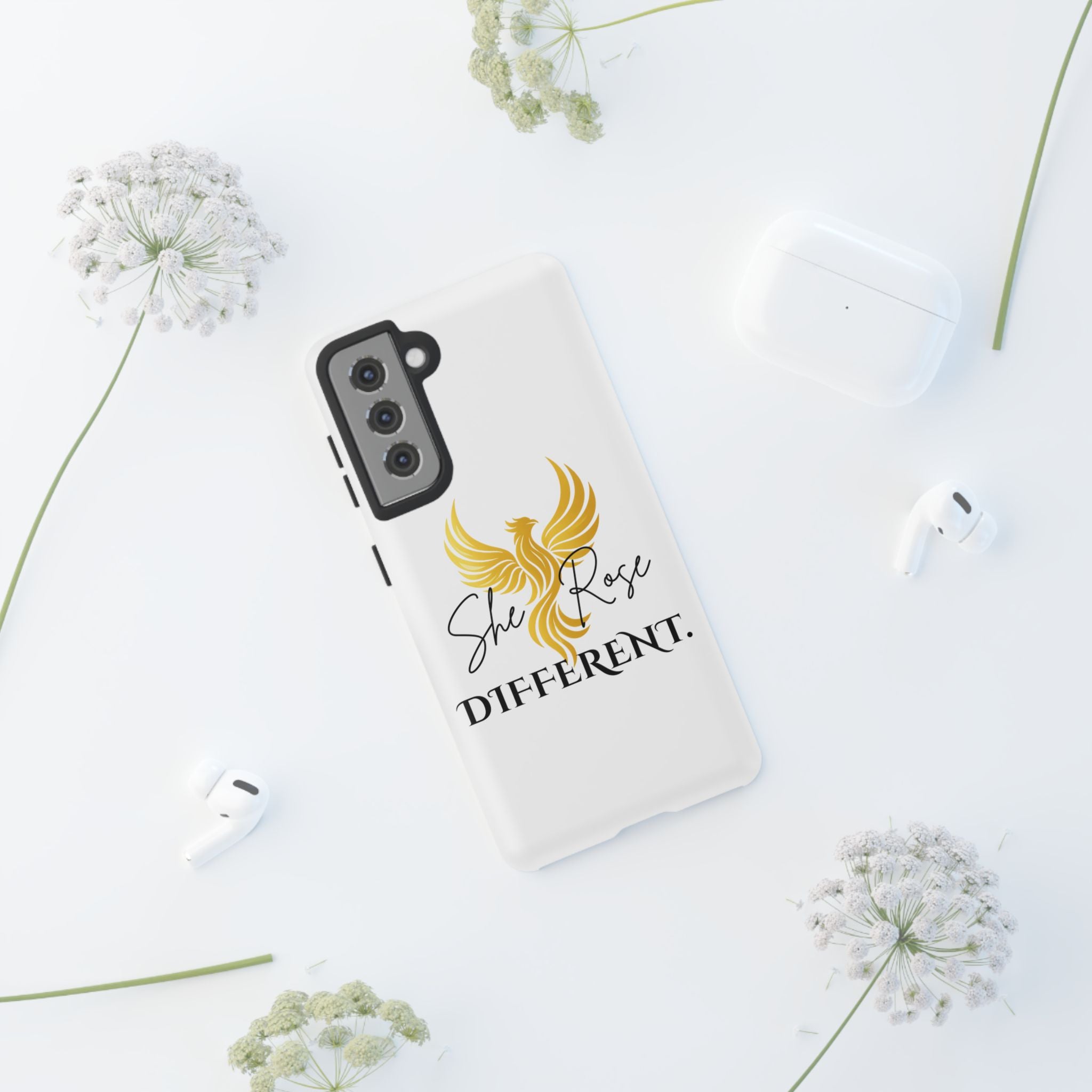 She Rose Different™ Phone Case —  Inspirational Gold Phoenix Design