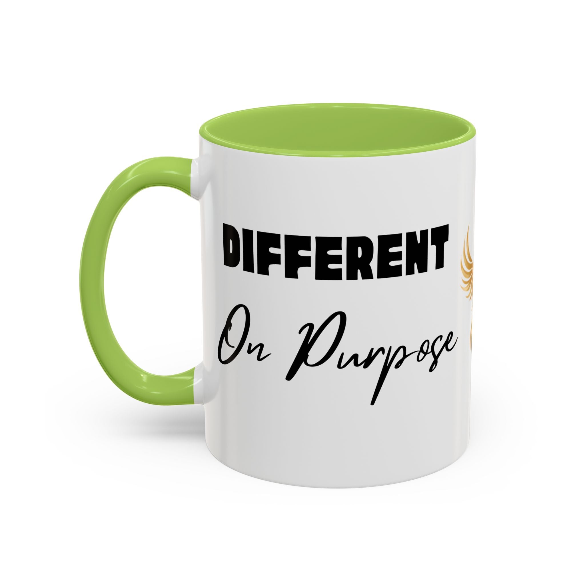 Rise Different™ Accent Coffee Mug — Inspirational Phoenix Coffee Cup (11 oz)