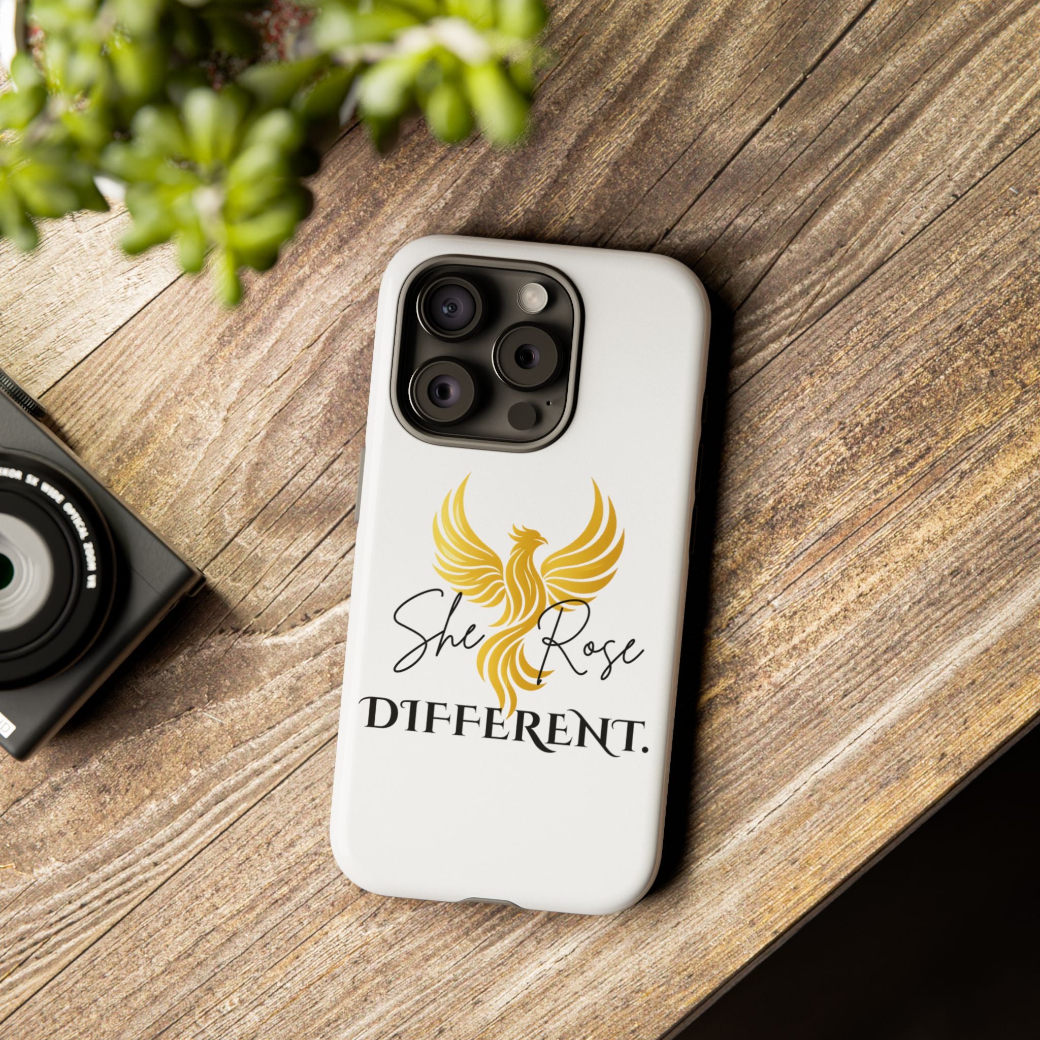 She Rose Different™ Phone Case —  Inspirational Gold Phoenix Design