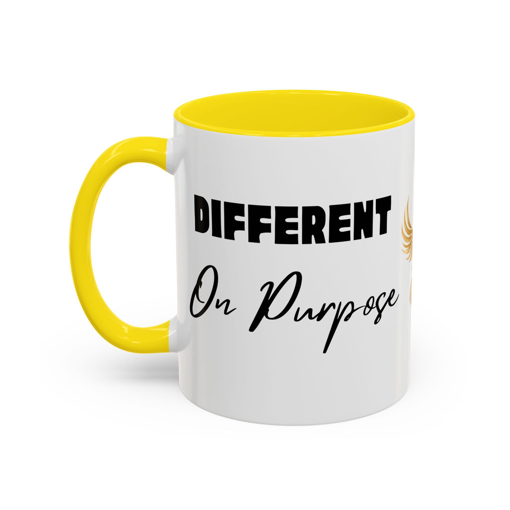 Rise Different™ Accent Coffee Mug — Inspirational Phoenix Coffee Cup (11 oz)