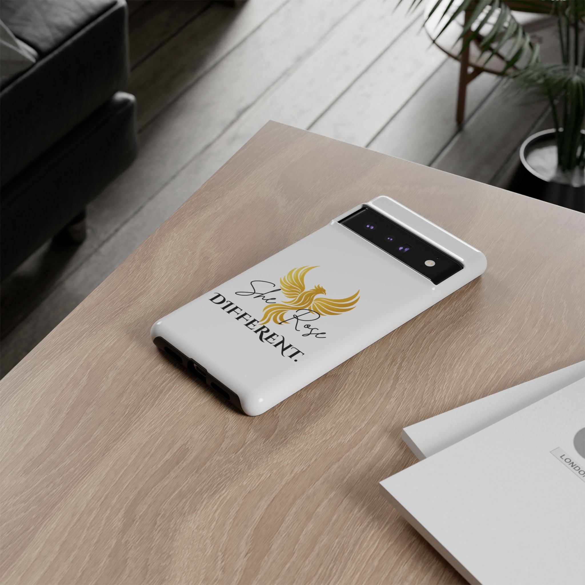 She Rose Different™ Phone Case —  Inspirational Gold Phoenix Design