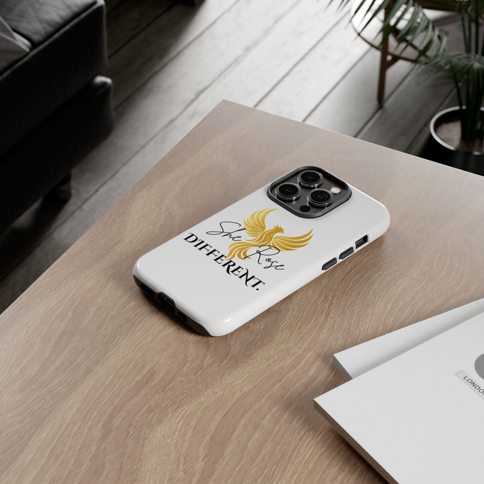 She Rose Different™ Phone Case —  Inspirational Gold Phoenix Design