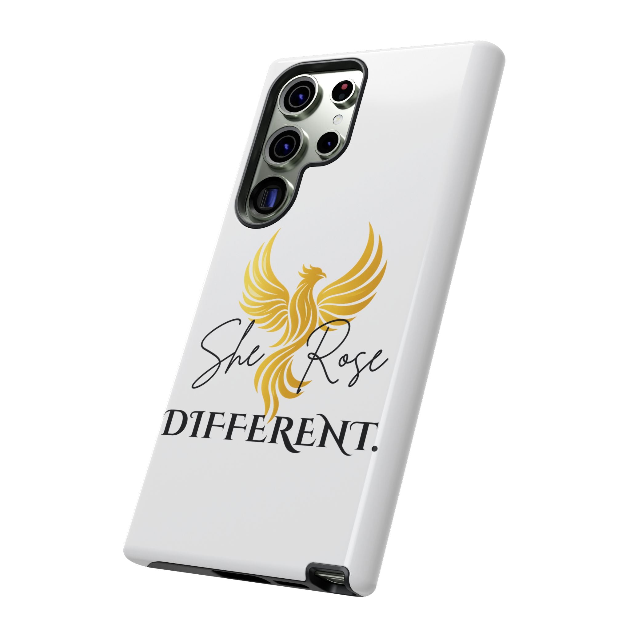 She Rose Different™ Phone Case —  Inspirational Gold Phoenix Design