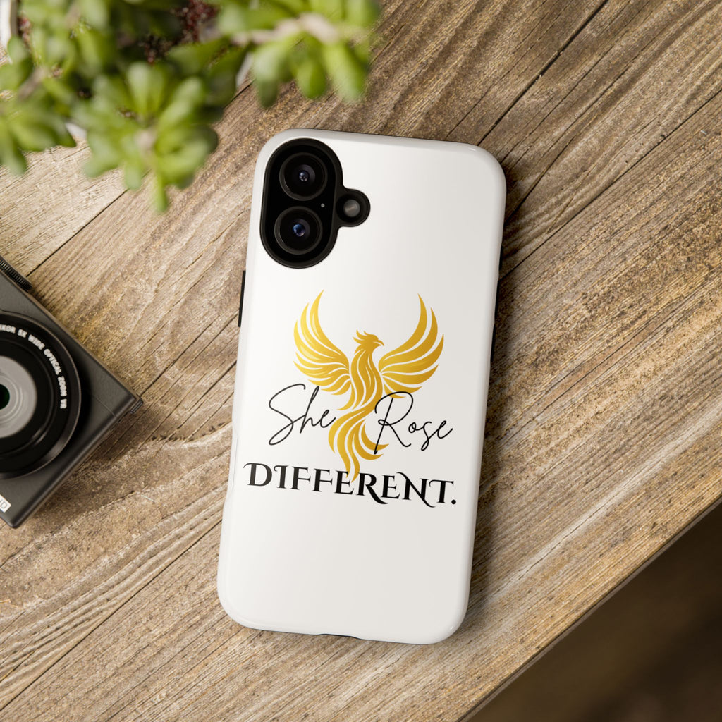 She Rose Different™ Phone Case —  Inspirational Gold Phoenix Design