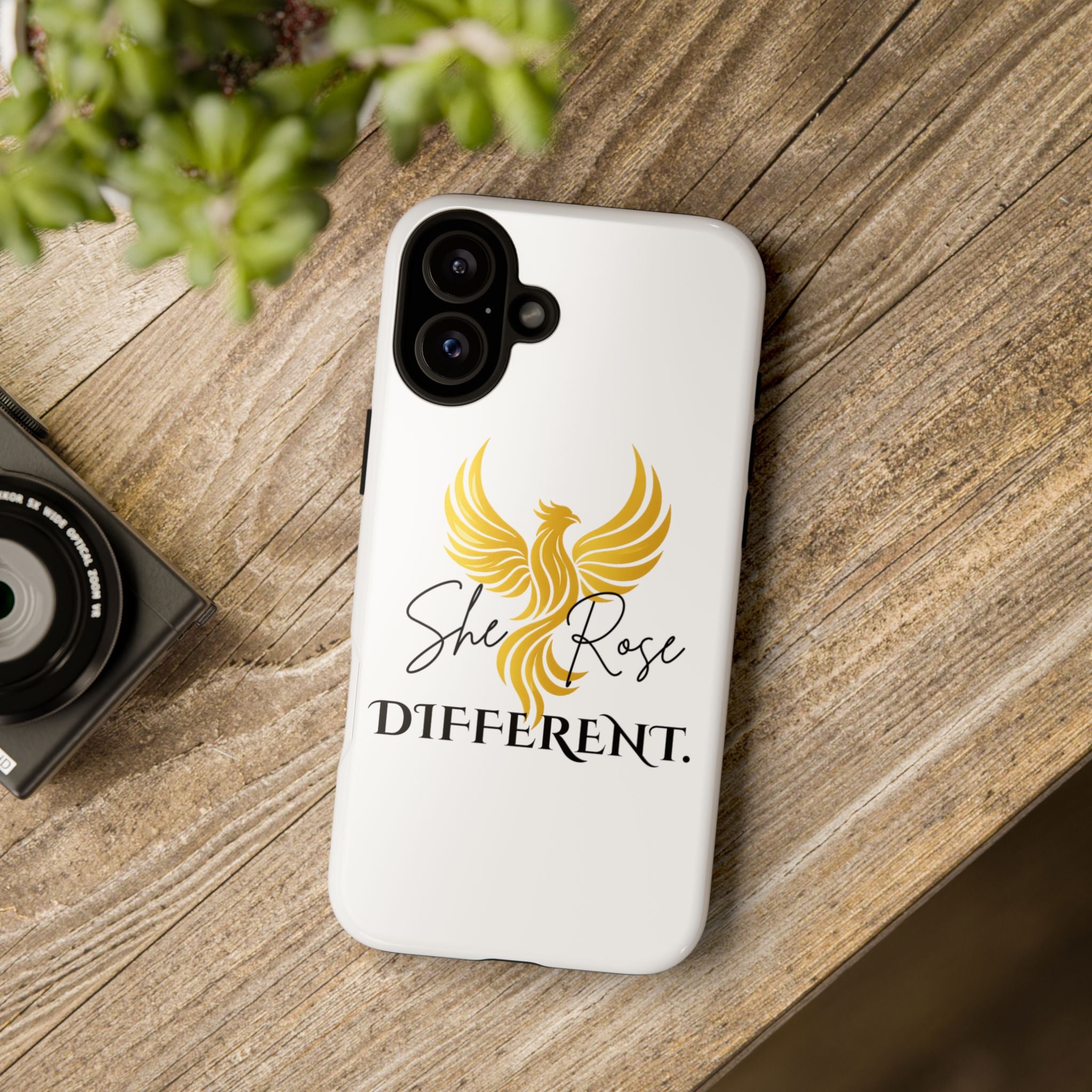 She Rose Different™ Phone Case —  Inspirational Gold Phoenix Design