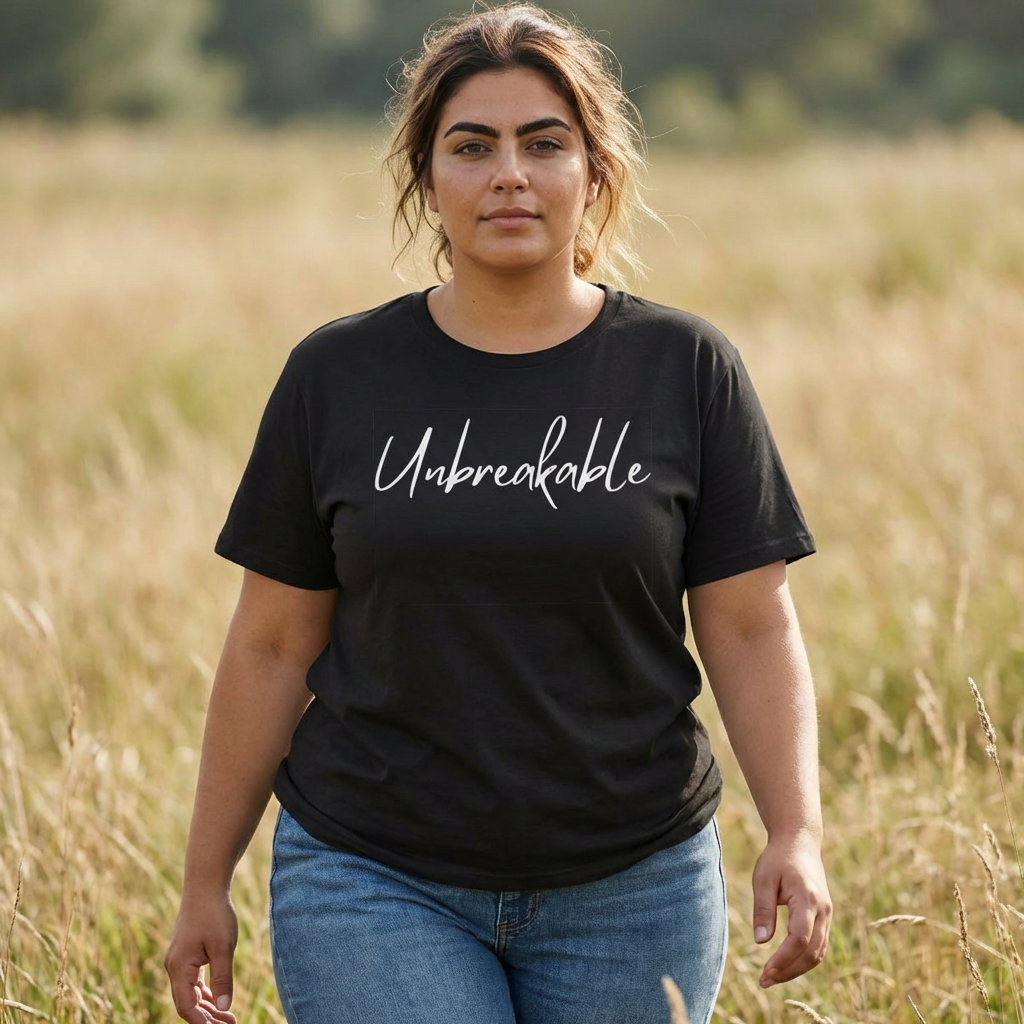 Unbreakable Script T-Shirt — Motivational Tee