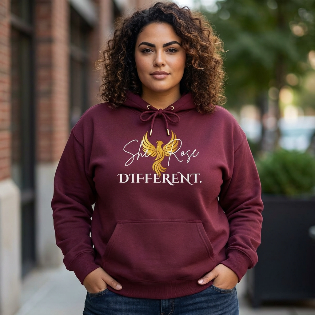 She Rose Different™ Hoodie — Women's Inspirational Sweatshirt