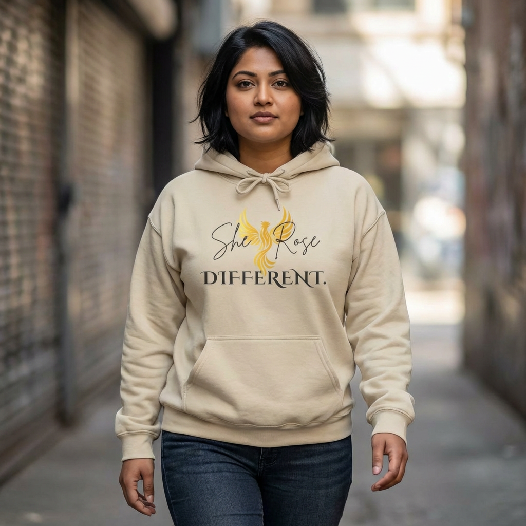 She Rose Different™ Hoodie — Women's Inspirational Sweatshirt