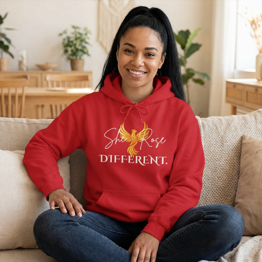 She Rose Different™ Hoodie — Women's Inspirational Sweatshirt