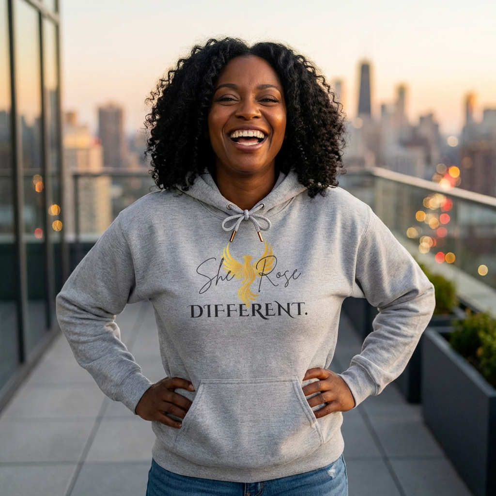 She Rose Different™ Hoodie — Women's Inspirational Sweatshirt