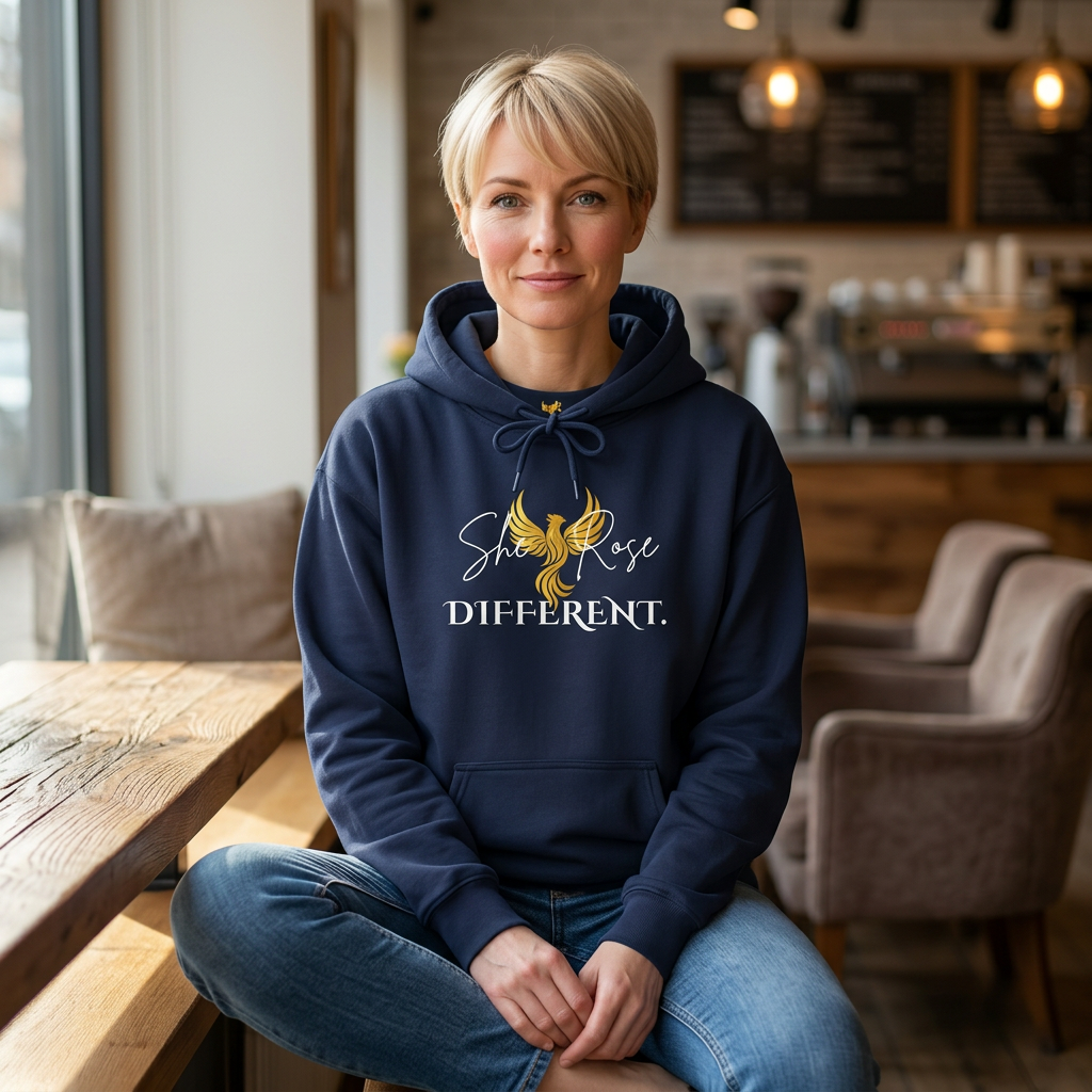 She Rose Different™ Hoodie — Women's Inspirational Sweatshirt