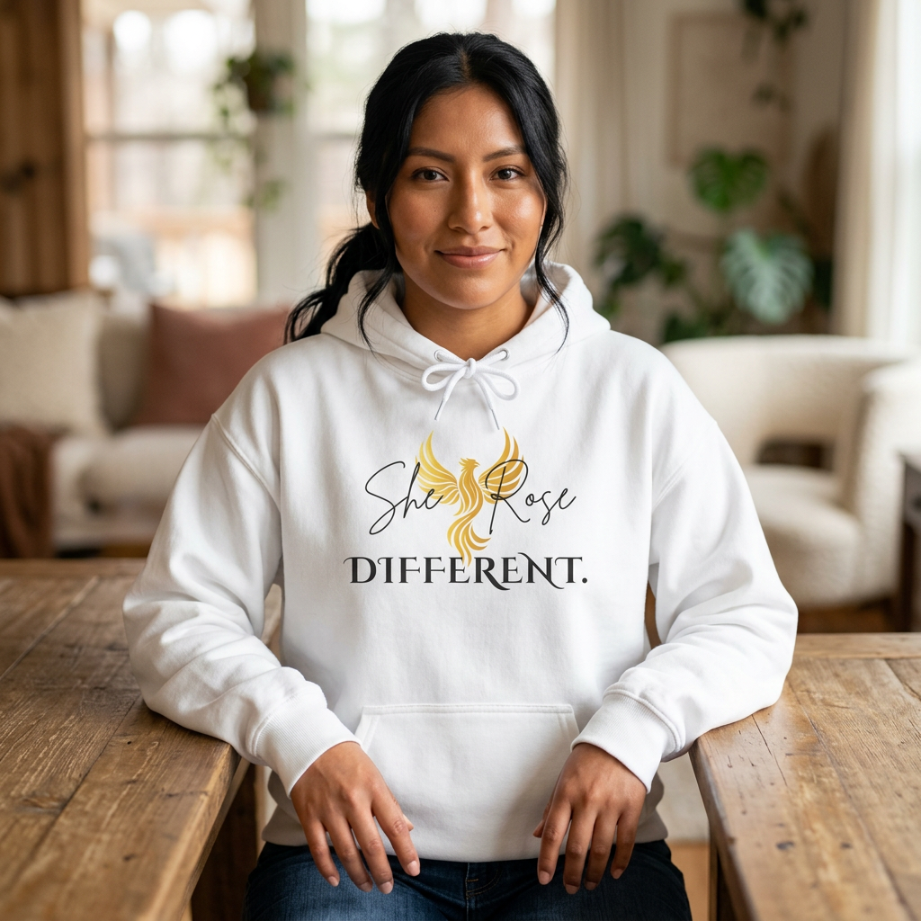 She Rose Different™ Hoodie — Women's Inspirational Sweatshirt