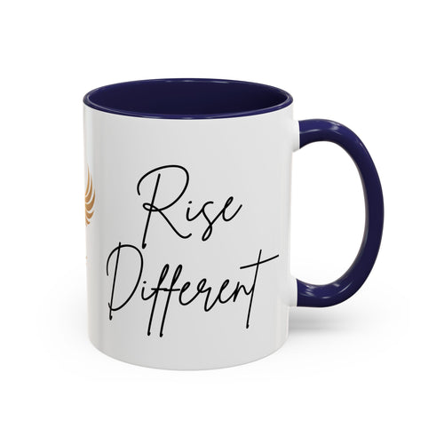 Rise Different™ Accent Coffee Mug — Inspirational Phoenix Coffee Cup (11 oz)