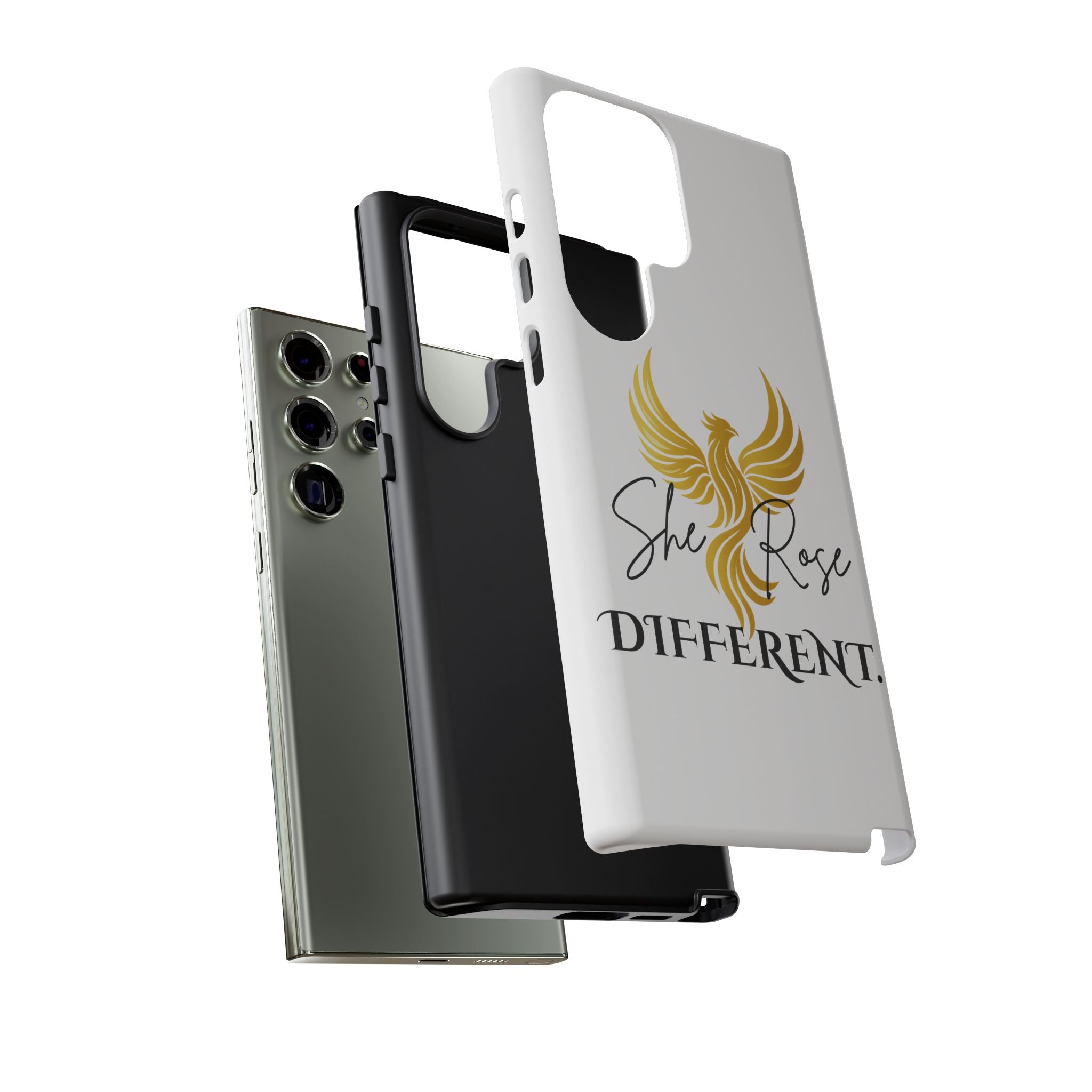 She Rose Different™ Phone Case —  Inspirational Gold Phoenix Design