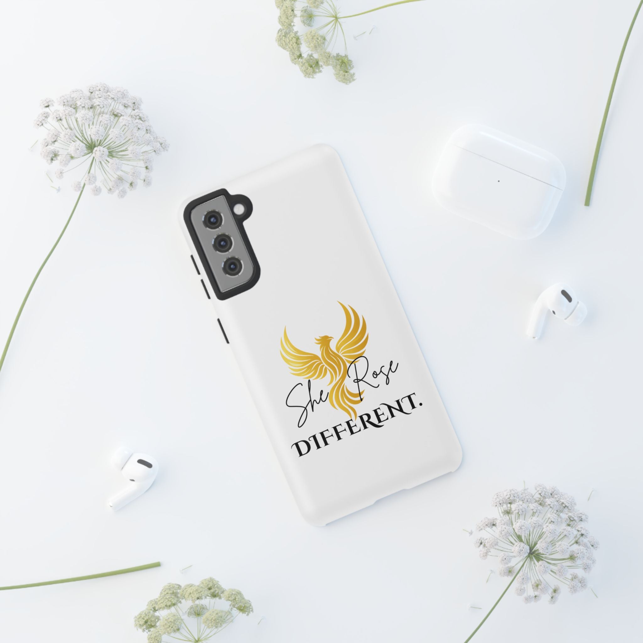 She Rose Different™ Phone Case —  Inspirational Gold Phoenix Design