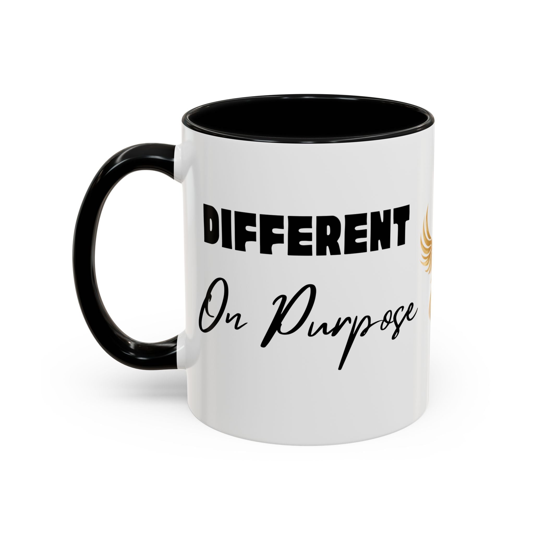 Rise Different™ Accent Coffee Mug — Inspirational Phoenix Coffee Cup (11 oz)