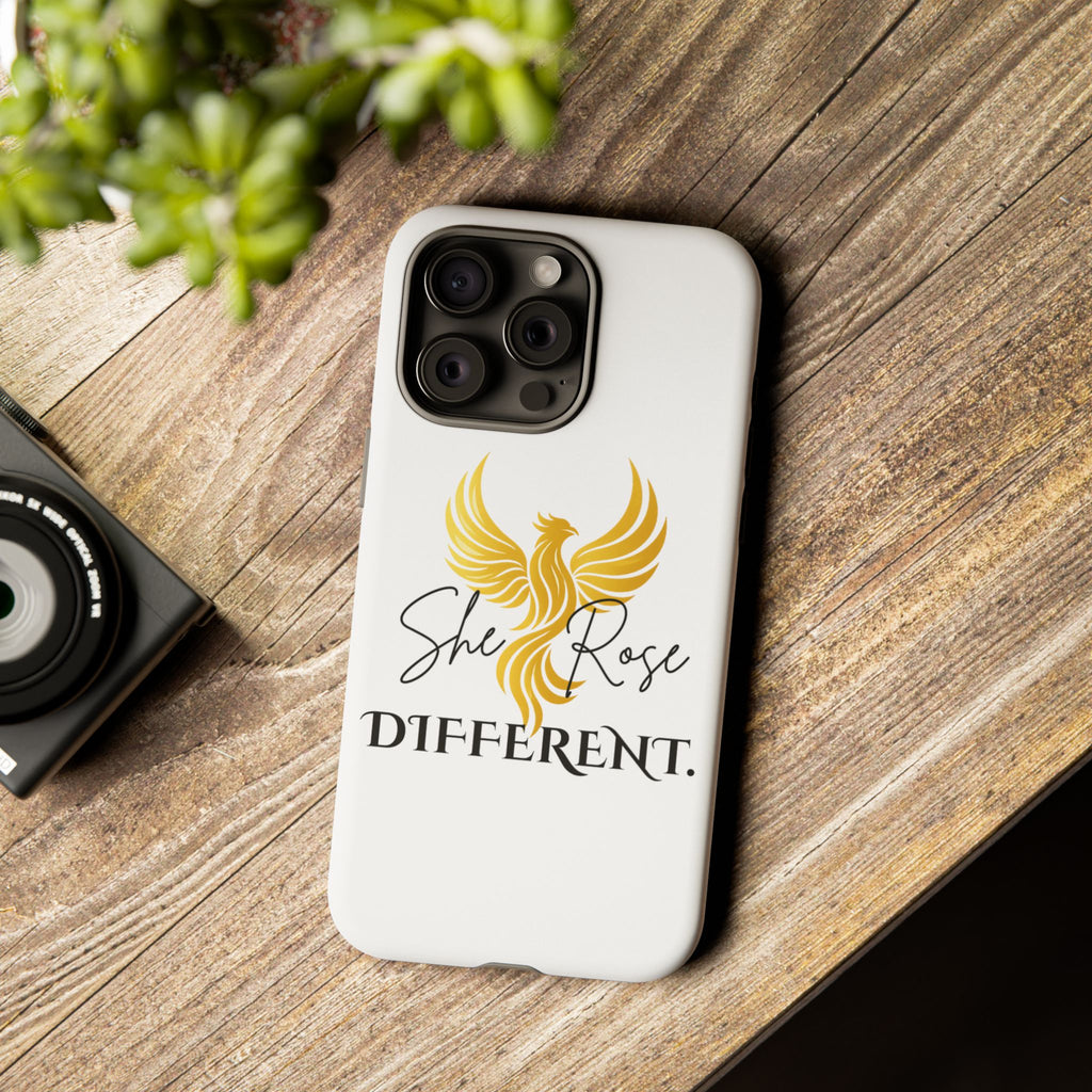 She Rose Different™ Phone Case —  Inspirational Gold Phoenix Design