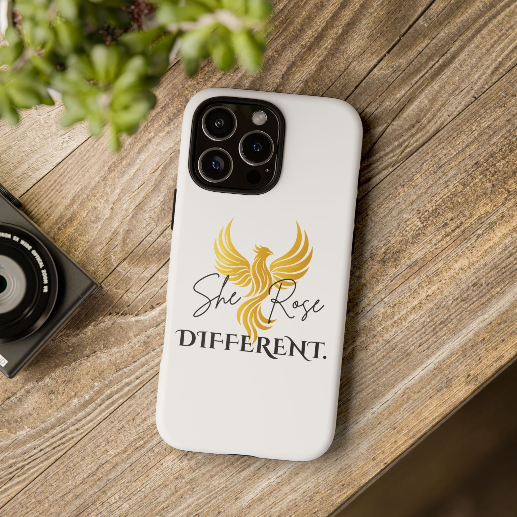 She Rose Different™ Phone Case —  Inspirational Gold Phoenix Design