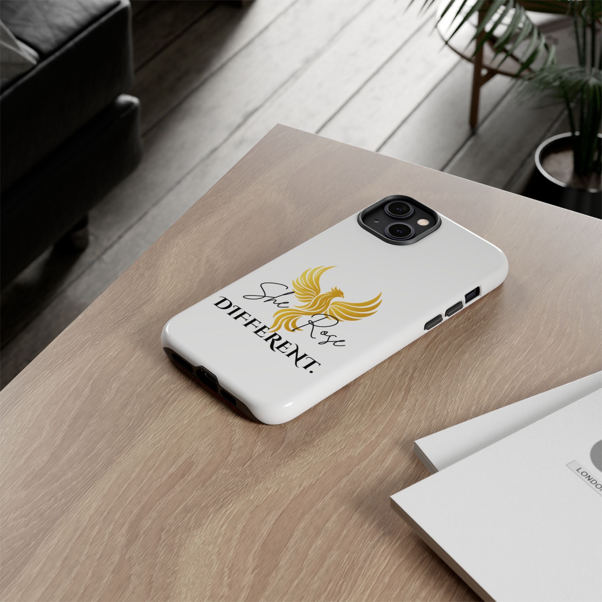 She Rose Different™ Phone Case —  Inspirational Gold Phoenix Design