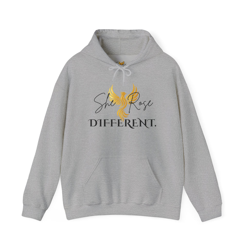 She Rose Different™ Hoodie — Women's Inspirational Sweatshirt