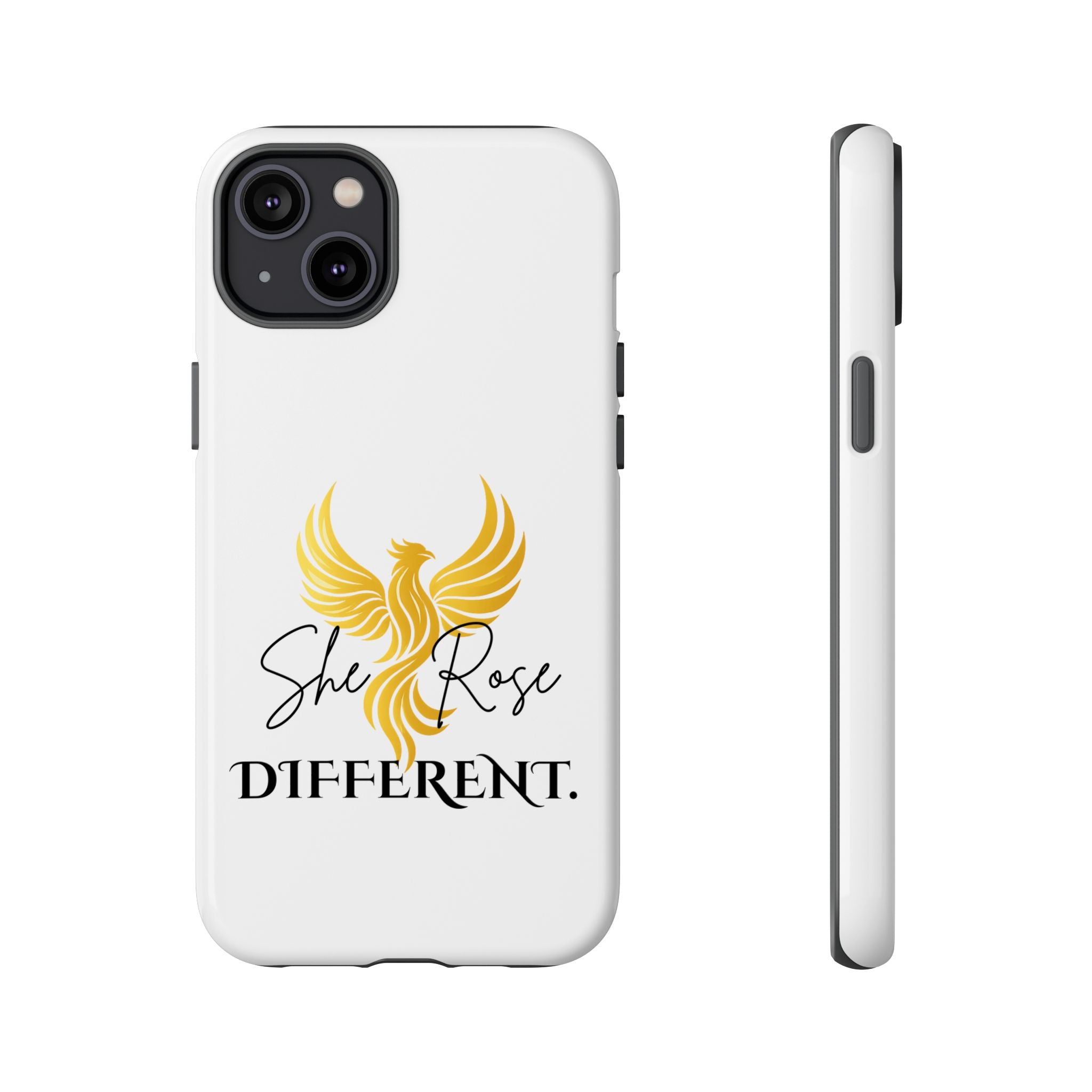 She Rose Different™ Phone Case —  Inspirational Gold Phoenix Design