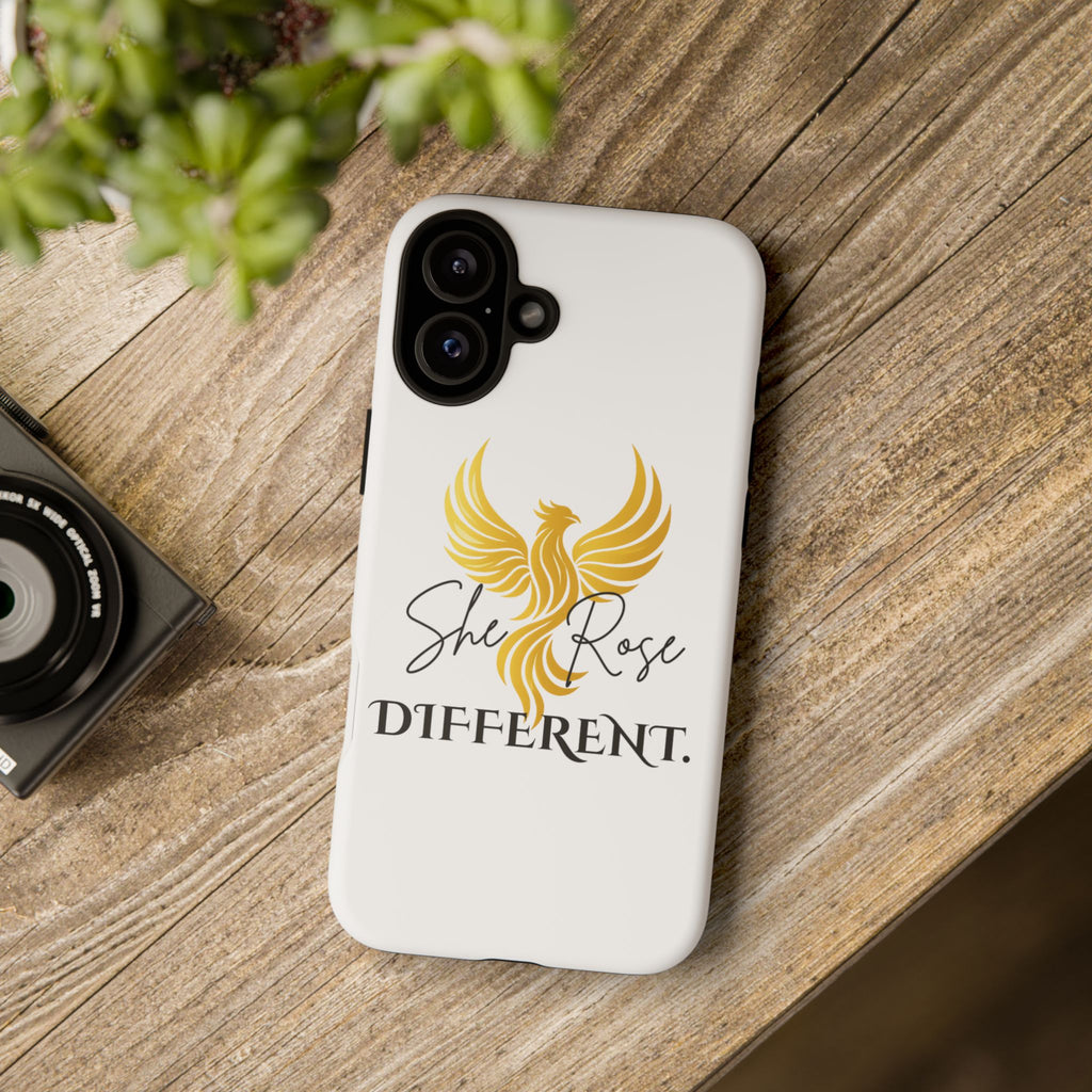 She Rose Different™ Phone Case —  Inspirational Gold Phoenix Design