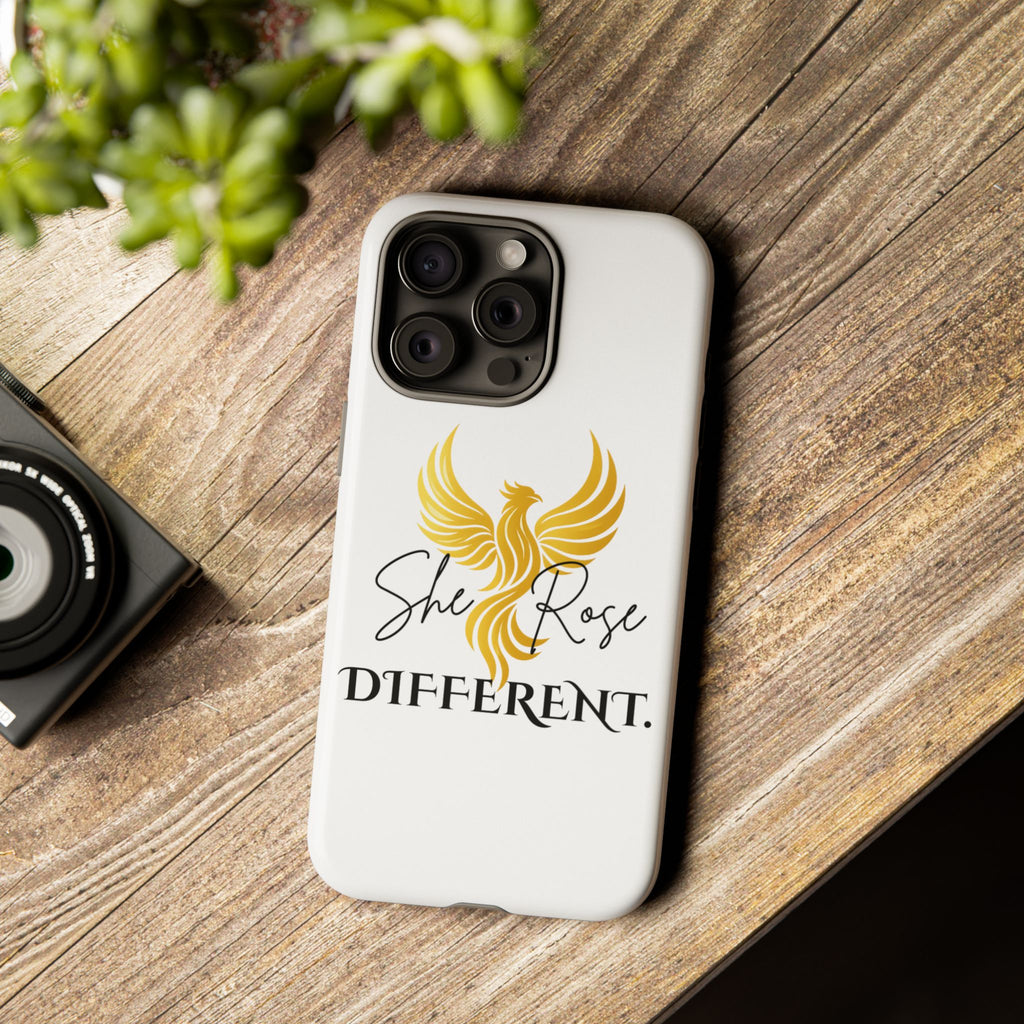 She Rose Different™ Phone Case —  Inspirational Gold Phoenix Design
