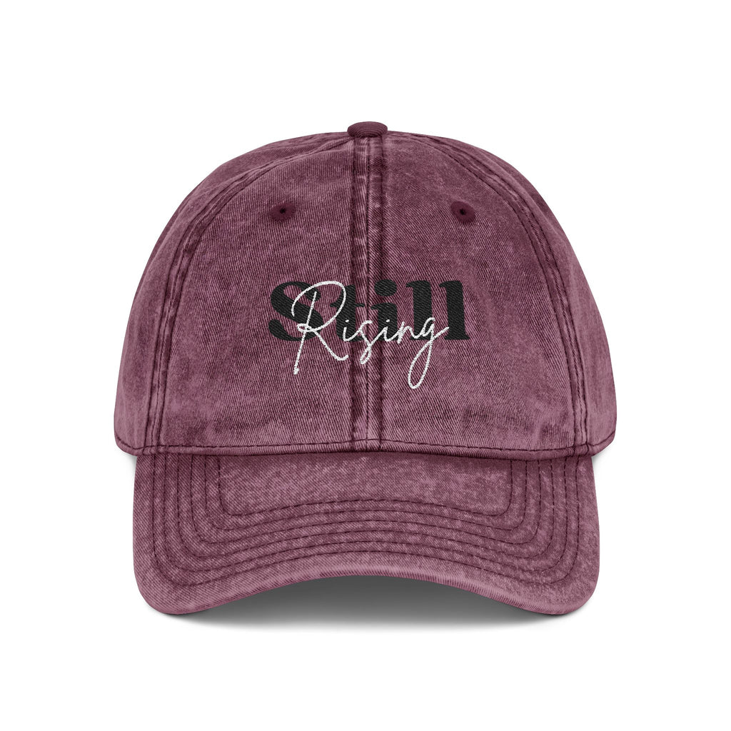 Still Rising™ Distressed Embroidered Hat For Women — Red, Charcoal or Maroon