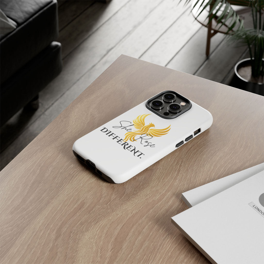 She Rose Different™ Phone Case —  Inspirational Gold Phoenix Design