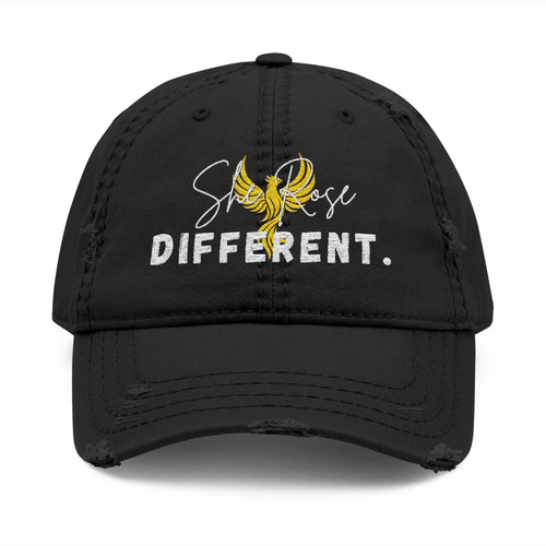 Embroidered 'She Rose Different' Distressed Dad Hat — Inspirational Baseball Cap