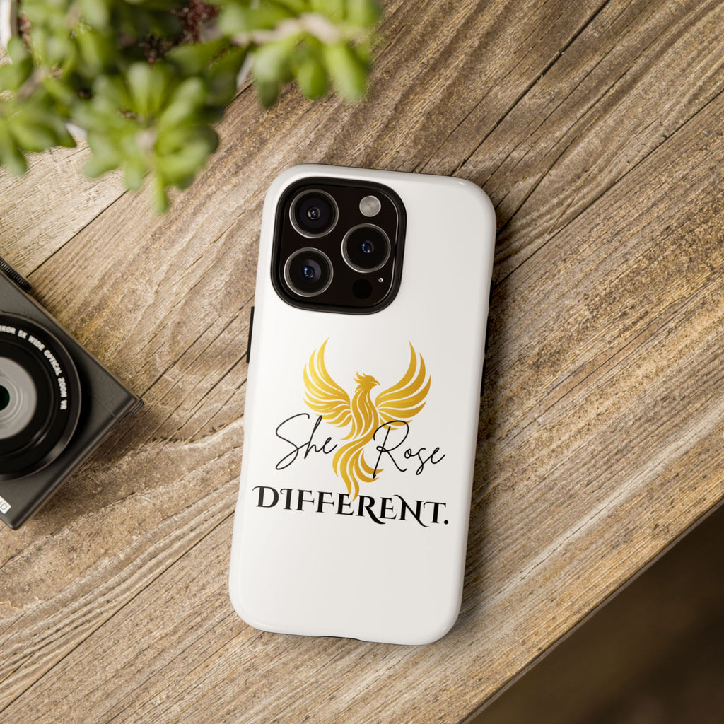She Rose Different™ Phone Case —  Inspirational Gold Phoenix Design