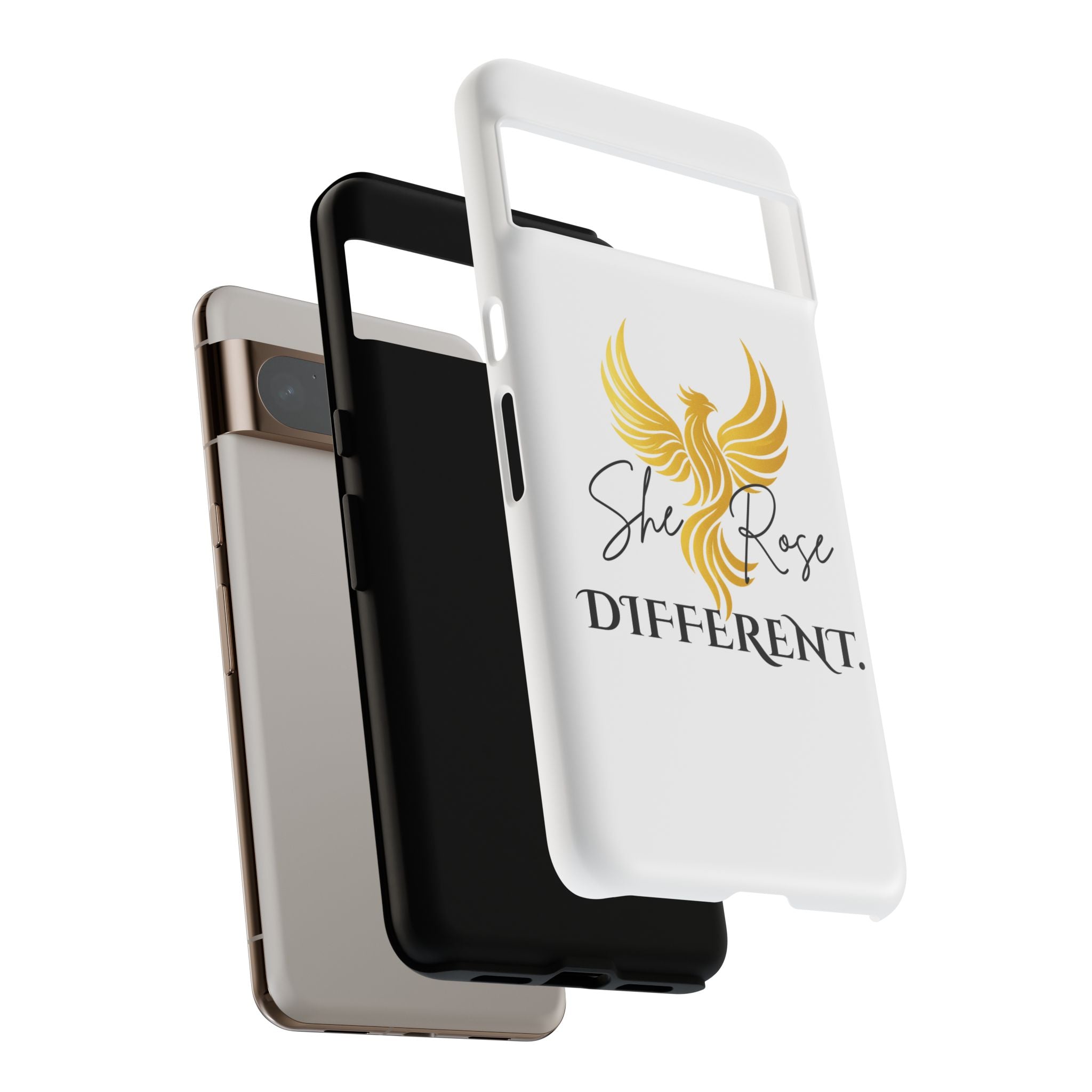 She Rose Different™ Phone Case —  Inspirational Gold Phoenix Design