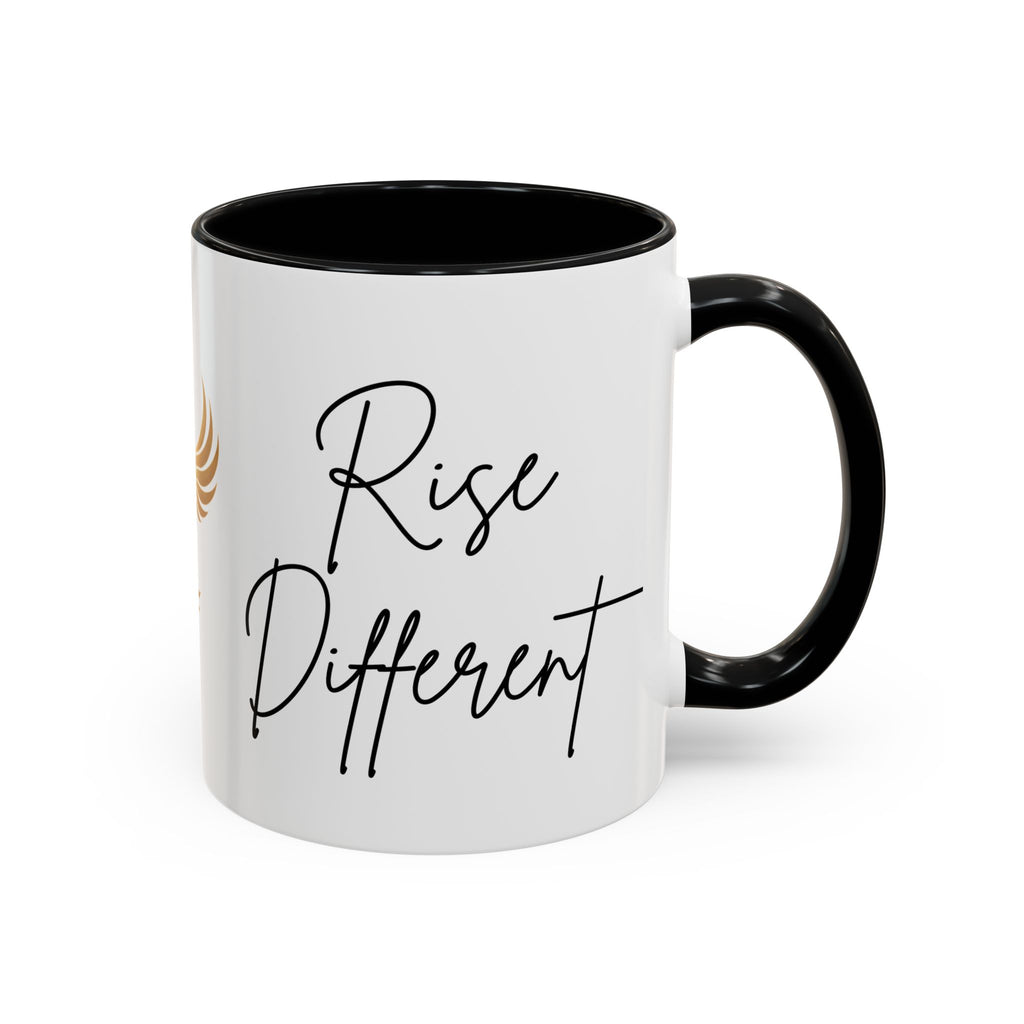 Rise Different™ Accent Coffee Mug — Inspirational Phoenix Coffee Cup (11 oz)