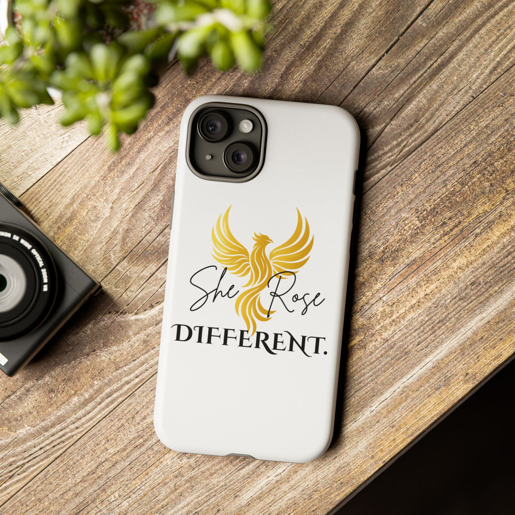 She Rose Different™ Phone Case —  Inspirational Gold Phoenix Design